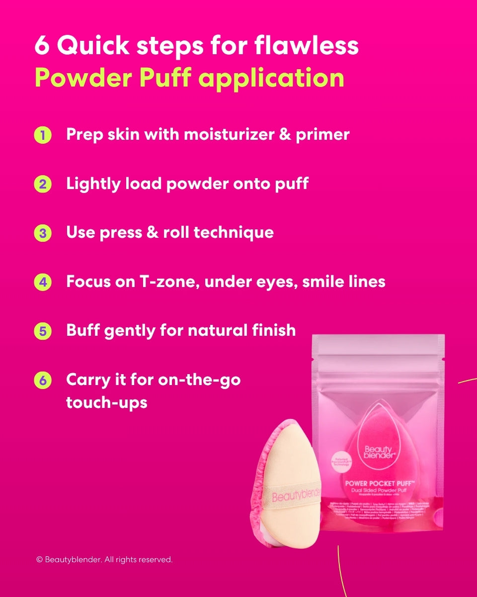 6 Quick steps for flawless Powder Puff application